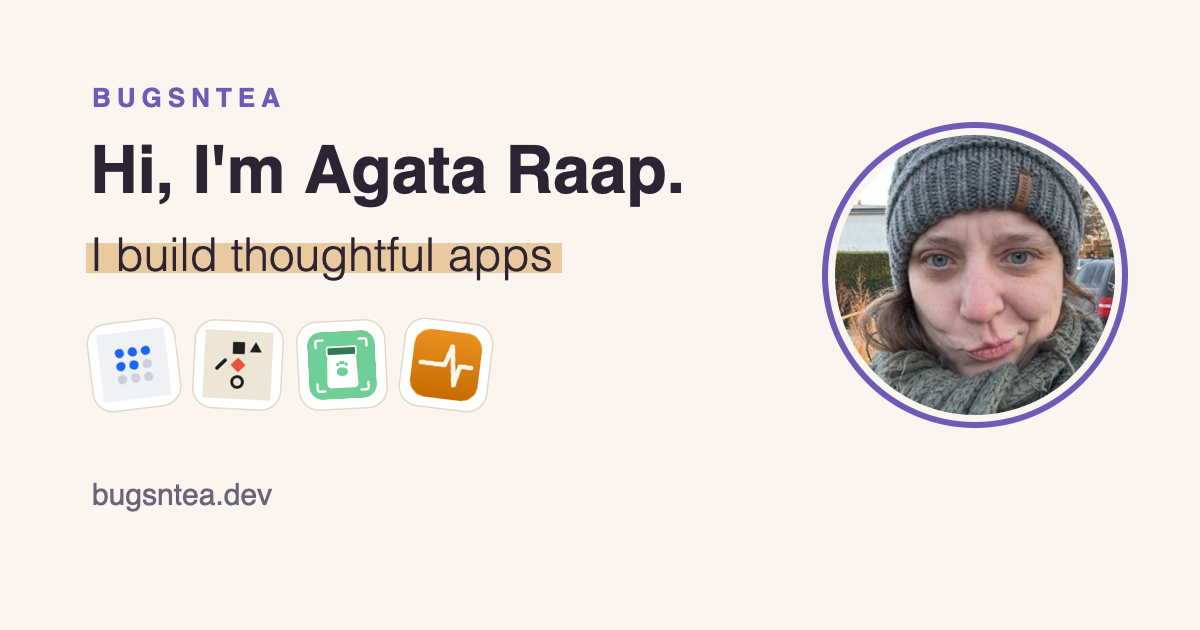 bugsntea — apps made with care (and a lot of tea) — og:image declared by bugsntea.dev